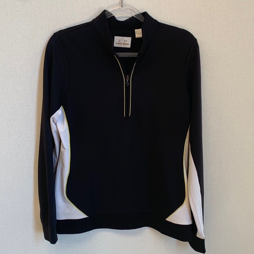 EP Pro Black and White Quarter-Zip Top medium